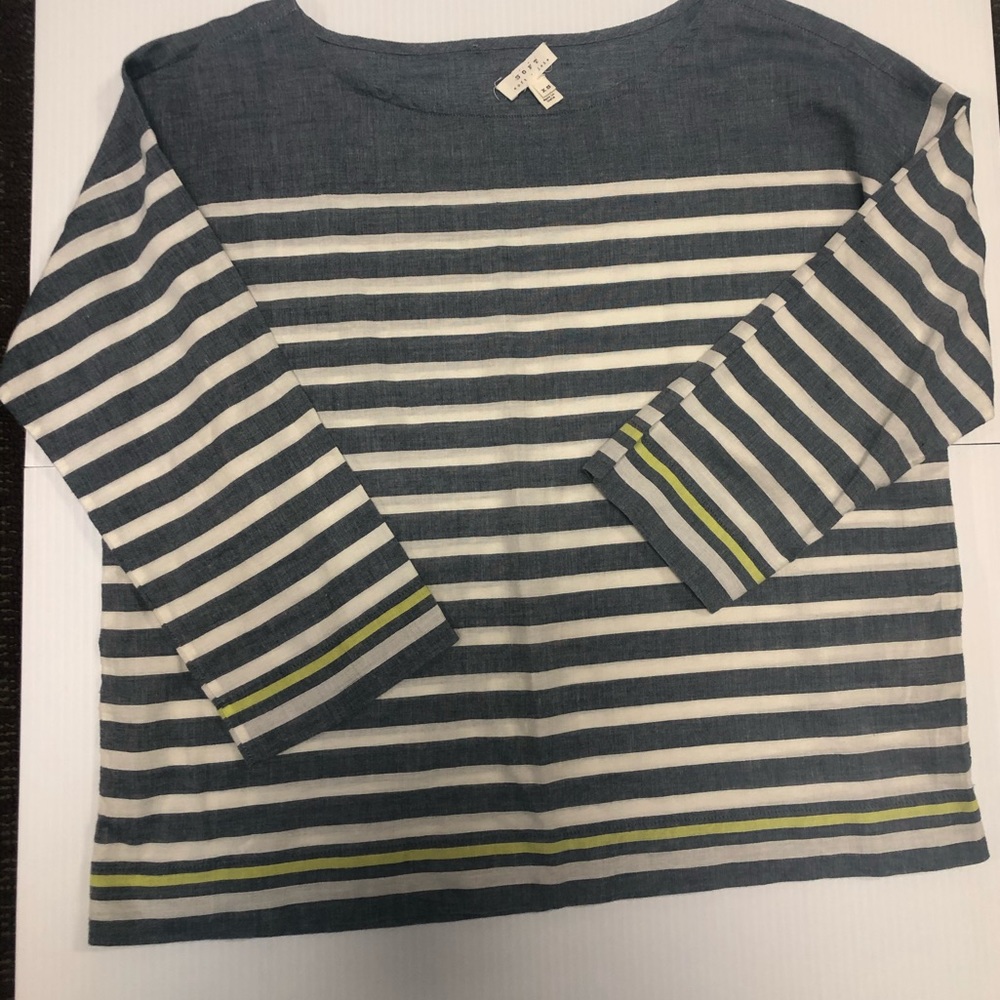 White and blue striped cotton shirt